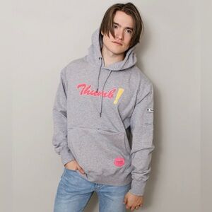 NWT Chenille Unisex Pullover Hoodie Multiple Inside Pockets Heather Gray Sz M